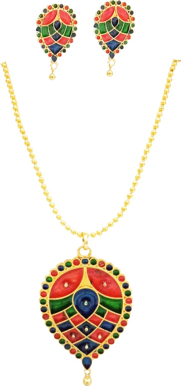 Assamese_Traditional_Multi_Colour_Dugdugi_Chain_Jewellery_Set_For_Women